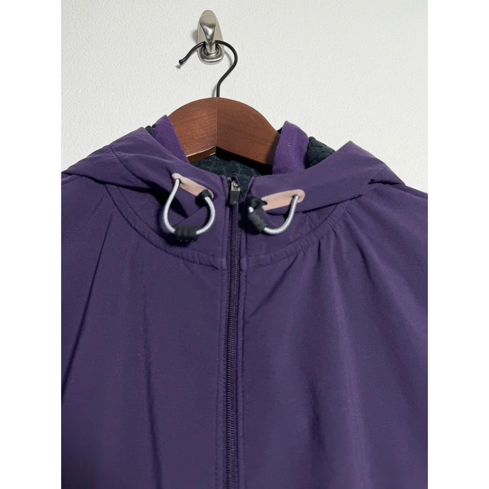 Nike Running‎ Jacket Womens Large Purple Dri-FIT Thermal Full Zip Hoodie 520332